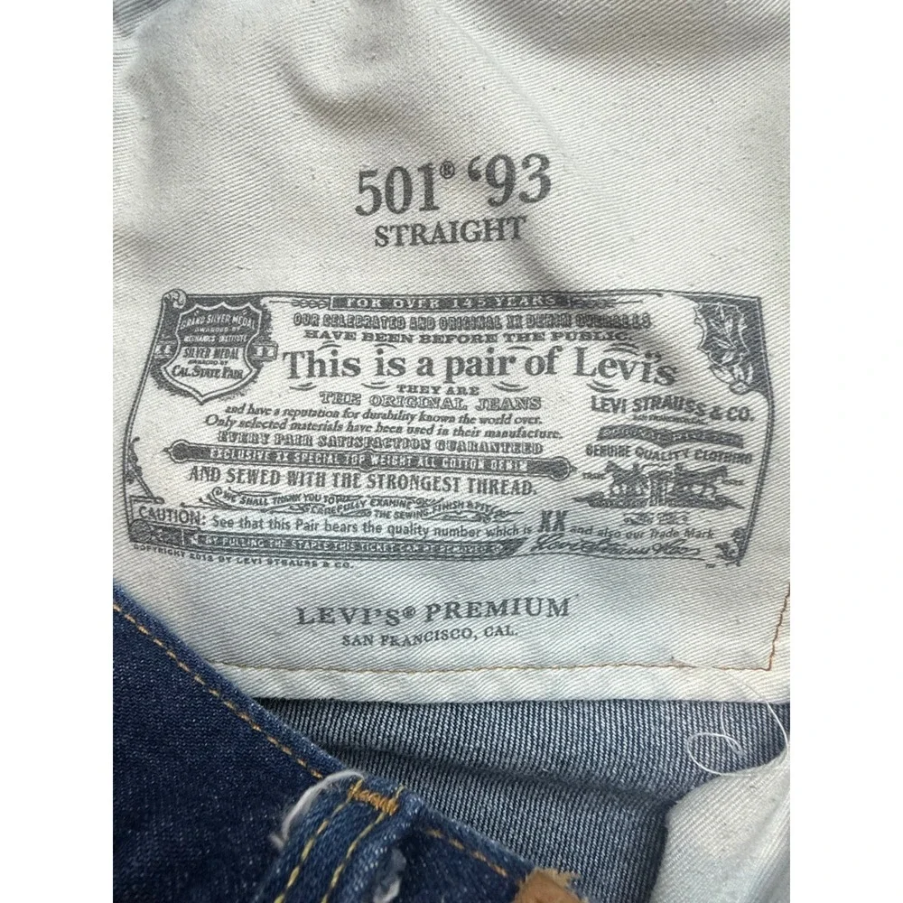 Levi Strauss Co Big E Red Tab 501 93 Mens Dark Wash Button‎ Fly Jeans W40 L32